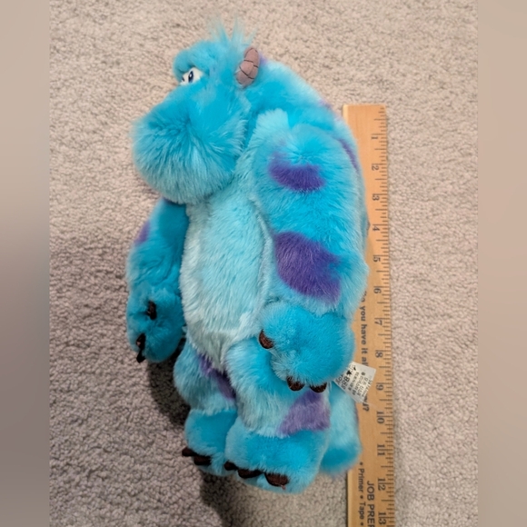 Disney Store Monsters Inc SULLEY Sullivan Pixar Blue Stuffed Animal Plush 12" - Picture 7 of 7